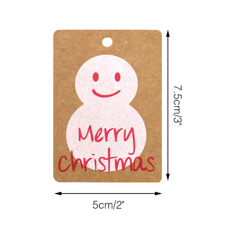 jijAcraft Christmas Gift Tags, 150Pcs Christmas Tags with String, Blank  Xmas Gift Tags, Kraft Paper Hollow Christmas Trees, Rudolph and Snowflake