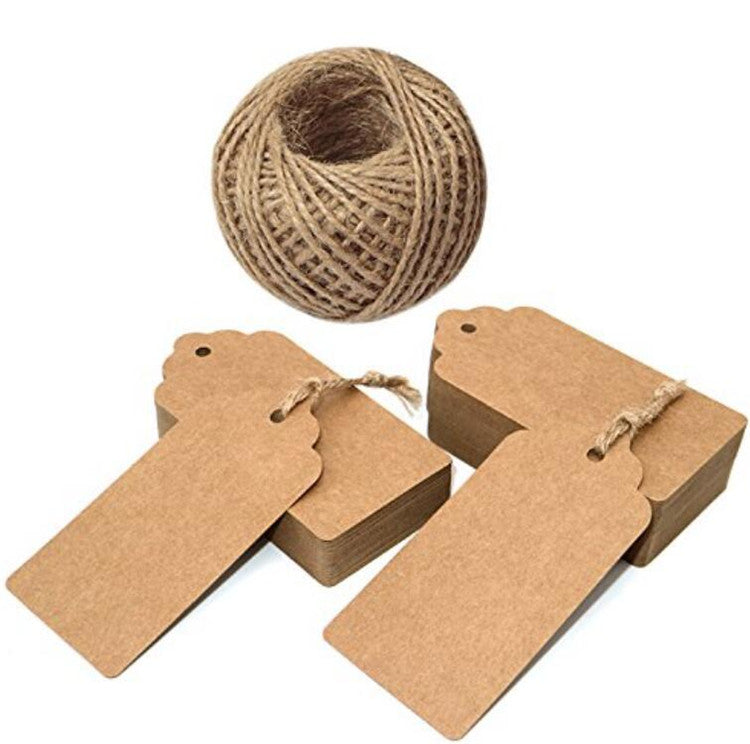 100 PCS Kraft Paper Gift Tags with String Blank Tags Vintage Wedding