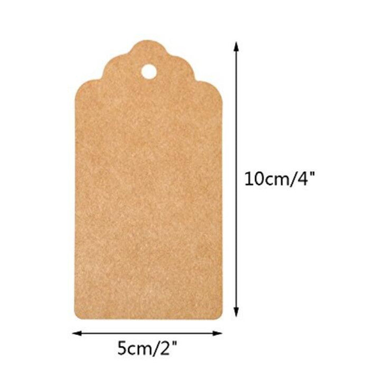 100Pcs Kraft Paper Tags, Gift Tags, Blank Hang Tags for Gift Bags