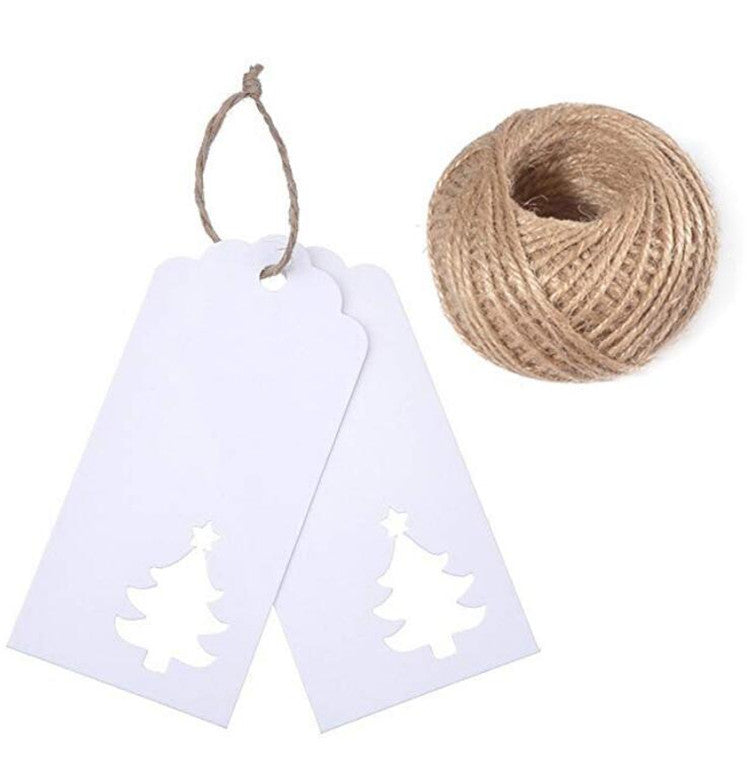 Gift Tags 100 PCS Paper Hang Tags with String, Craft Gift Tags, 7 cm x –