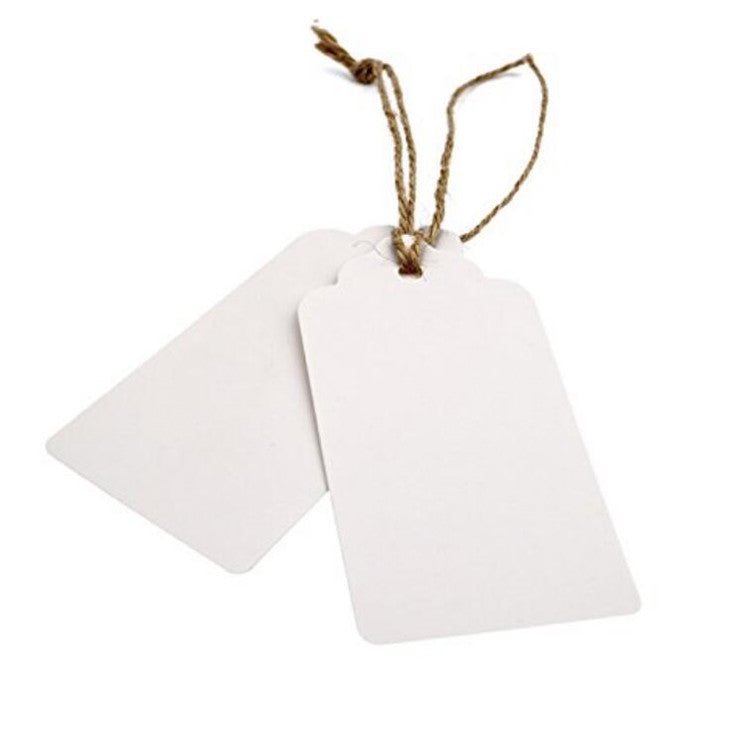 100 PCS Brown Kraft Paper Gift Hang Tags, Rectangular Thank You Hang T –