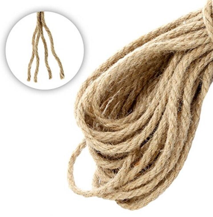 （30meters/roll）Hemp Rope Diy Handmade Rope Natural Jute Braided Tag Rope  DIY Decoration Material