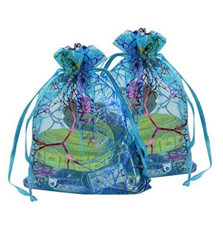 Trimming Shop Organza Bags Wedding Party Favor Gift Bags Sheer Bags 7cm x 9cm - Royal Blue - 100pcs, Size: 7x9cm, Black
