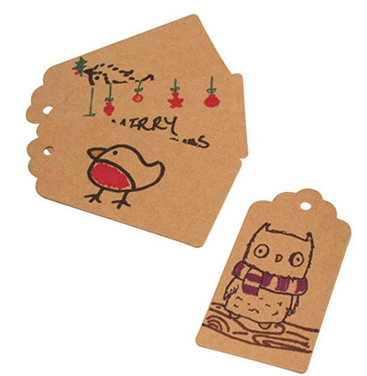 100 Pcs Kraft Paper Gift Tags Handmade Paper Hang Cards Price Label DIY  Crafts