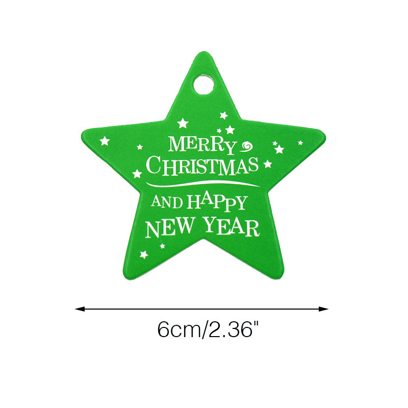 100 PCS Star Shaped Christmas Gift Tags with String, Merry