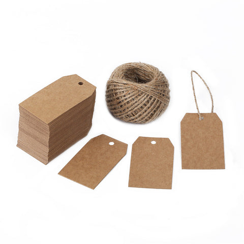 SallyFashion Kraft Paper Tags, 600 PCS Craft Hang Tags with Free 600 PCS  Natural Jute Twine for Gifts Arts and Crafts Wedding Ho