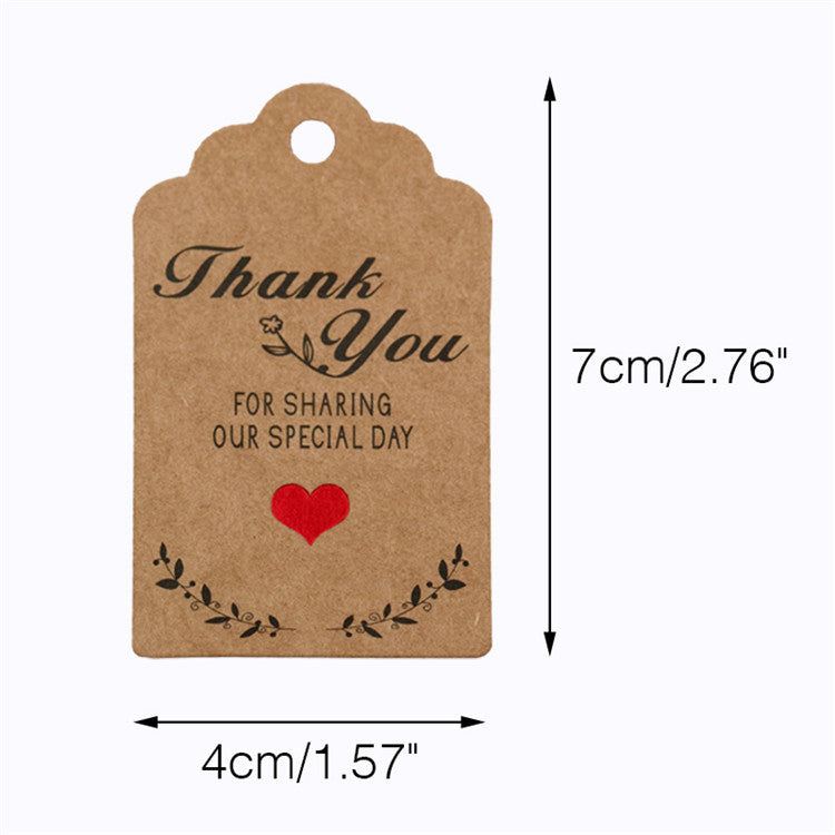 jijAcraft 100Pcs Thank You for Celebrating with Us Tags,Thank You  Tags,Thank You Gift Tags with String,Personalized Rectangle Br